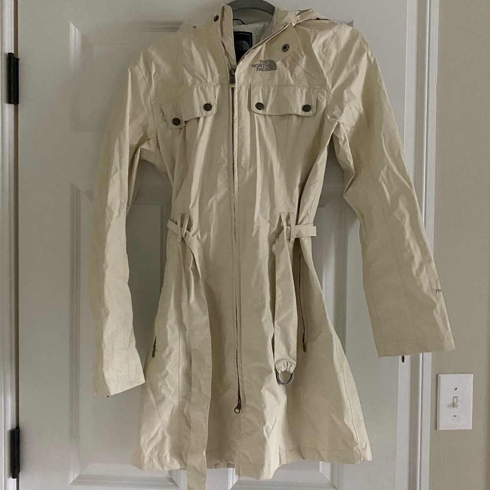 North face long rain coat